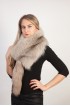 Grey fox fur scarf-collar with tail